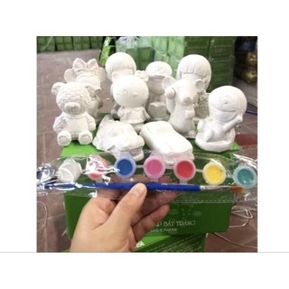 [[5-7cm]Tô tượng cho bé 10 hình kèm  8 màu  và  cọ  vẽ