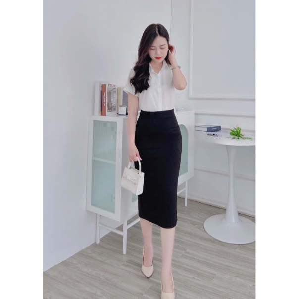 Chân váy bút chì dài có lót trong ôm body,chân váy công sở vải umi hàn co dãn 4 chiều - TOTOSA