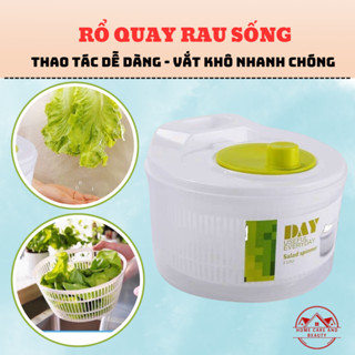  Rổ Quay Rau – Rổ Quay Rau Sống Ráo Nước Tức Thì– Rổ Vắt Rau Sống Trộn Salat Tiện Lợi 