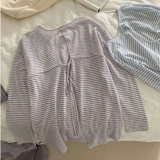 Áo thun giấy kẻ ngang hở lưng dây buộc Ulzzang style🌸 Hàng Quảng Châu