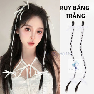 Tóc giả tết ruy băng thắt nơ thắt bím tiểu thư