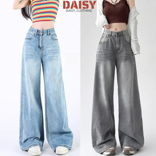 Quần jean nữ Retro ống suông rộng Cạp Cao DAISY, quần jeans Grind Preset Wash ống rộng phong cách Vitaget Ulzzang 2023