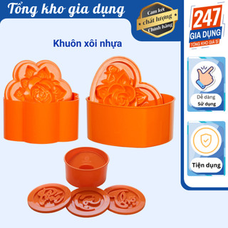 Khuôn xôi nhựa Việt Nhật, khuôn xôi hoa, khuôn xôi tim, khuôn xôi tròn