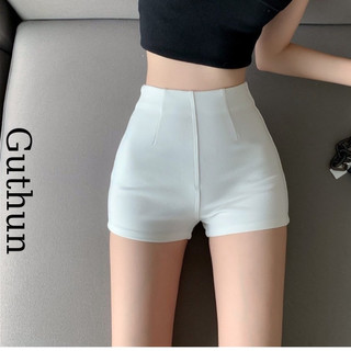 Quần Short Nữ Lưng Cao Quần Đùi Co Giãn Tôn Dáng Khóa Kéo Sườn Chất  Liệu Thun Mango Co Giãn Tốt