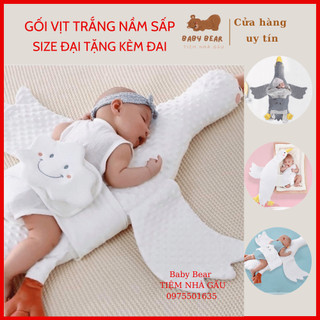 Gối Vịt Trắng Nằm Sấp Chống Đau Bụng Đầy Hơi Cho Bé - Gối Thiên Nga Hạt Bông nổi đáng yêu cho bé