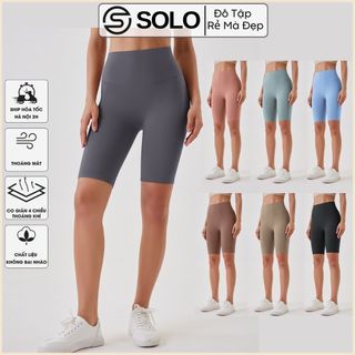 Quần tập gym yoga biker short legging lửng cạp cao nâng mông thunpoly mềm mịn thoáng mát 661