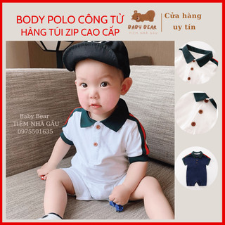 Body công tử cộc tay Liền thân màu xanh GC cho bé trai
