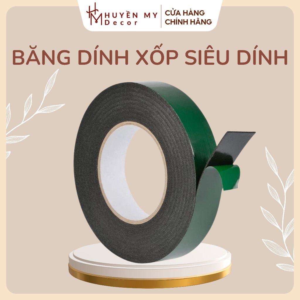 Băng Dính Xốp Xanh 2 Mặt Dán Tranh Fomex - Huyền My Decor