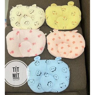 Gối xô muslin lõm màu sắc tươi cho bé