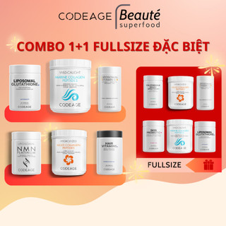   MUA 1+1  Hỗ trợ Dưỡng Trắng Da bột Collagen Codeage Glutathione Codeage Vitamin C NMN Codeage Omega-3 