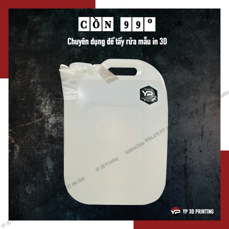 Cồn 99 độ [Can 5 lít] - Cồn chuyên dụng rửa mẫu in 3D