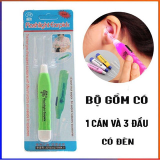 Dụng cụ lấy ráy tai có đèn đầu mềm an toàn cho bé - lấy ráy tai có đèn 3 đầu 🌸free ship🌸
