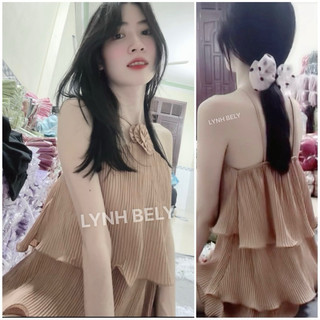 Đồ bộ yếm tầng đính hoa kate dập ly size dưới 55kg