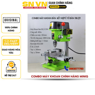 Combo máy khoan bàn miniq 480w kèm ê tô bàn trượt