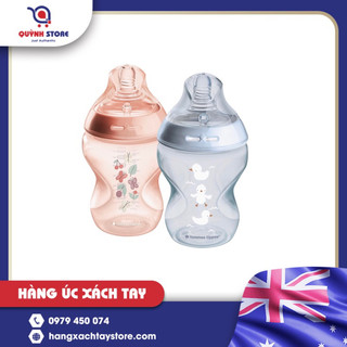 Set 2 bình sữa Tommee Tippee 260ml hoạ tiết bướm vịt