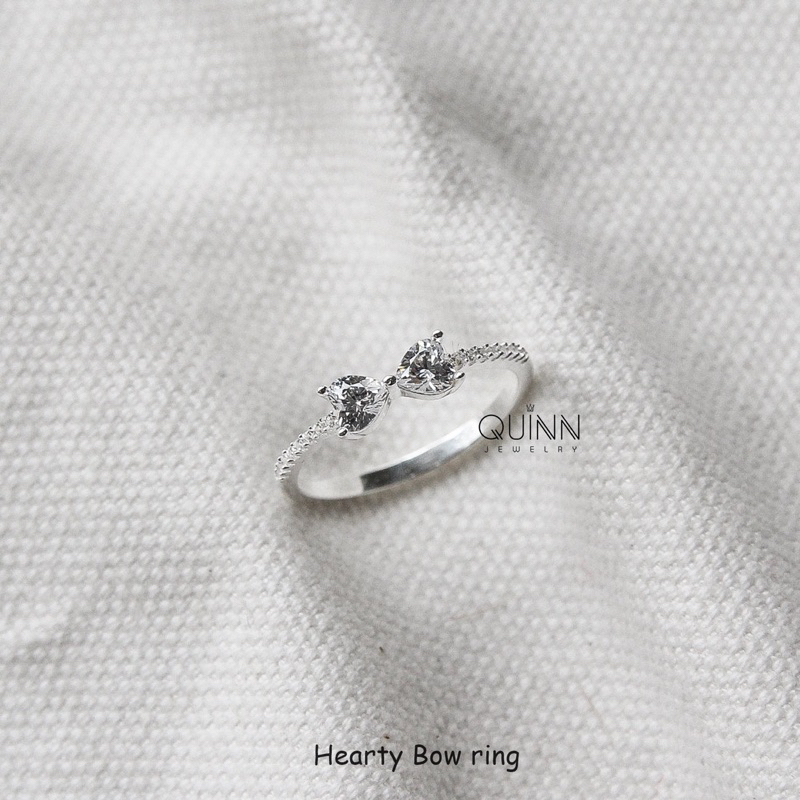 Nhẫn Hearty Bow, nhẫn nơ đính đá bạc 925 hot trend