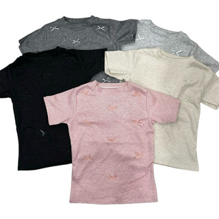 Nabiii- áo thun hàn đính nơ form baby tee xinh xắn