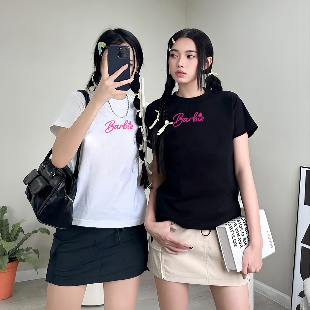 Áo thun babytee WOSHEE áo thun baby tee basic BARBIE đáng yêu đứng form áo thun chính hãng BTV002 | BigBuy360 - bigbuy360.vn