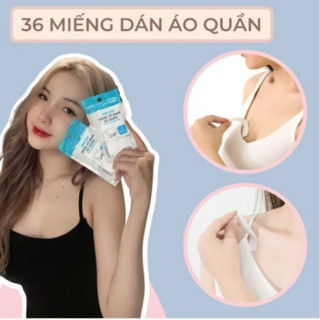 túi 36 miếng dán cố định quần áo, băng dính cố định quần áo chống hở, áo trễ vai, áo sơ mi, áo hở ngực,,