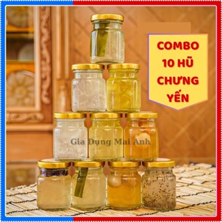 [HÀNG ĐẸP] - COMBO 10 Hũ chưng yến, hũ đựng gia vị, hũ thuỷ tinh nắp thiếc, dung tích 75-180ml