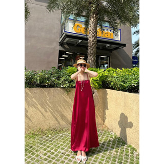 đầm suông 2 dây maxi