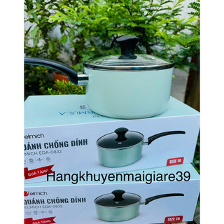 Quánh chống dính Elmich đáy từ 16cm cao cấp. Dùng được tất cả các loại bếp kể cả bếp từ