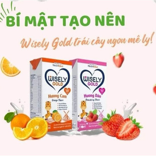 [135ml/ hộp] Sữa Bột Pha Sẵn Wisely Vị Cam - Dâu Kích Thích Bé Uống và Hấp Thụ, Tăng kg Khỏe Mạnh, Tăng Cường Miễn Dịch