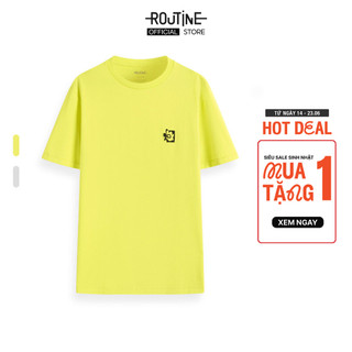 Áo Thun Nam Tay Ngắn Cotton Cổ Tròn Thêu Ngực Form Fitted - Routine 10S23TSS007