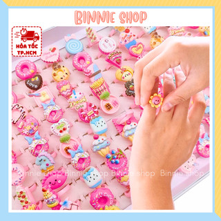 Nhẫn đồ chơi bé gái họa tiết hoạt hình đáng yêu Nhẫn nhựa dễ thương phụ kiện cho bé gái BINNIE SHOP PK2009