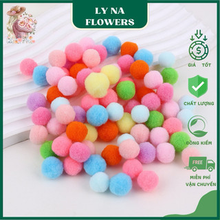 Hạt Bông Pom Pom 1.5cm nhiều màu trang trí, Handmade