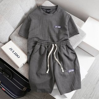 Bộ thể thao nam JULIDO áo tay ngắn quần short dáng rộng thời trang Phối Dây Rút Thời Trang Unisex Q5