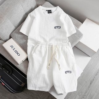 Bộ thể thao nam JULIDO áo tay ngắn quần short dáng rộng thời trang Phối Dây Rút Thời Trang Unisex