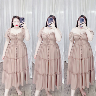[BIGSIZE LINH NGUYỄN] ĐẦM MAXI PHOM DÀI THẮT NGỰC CỘT CỔ 60-90kg