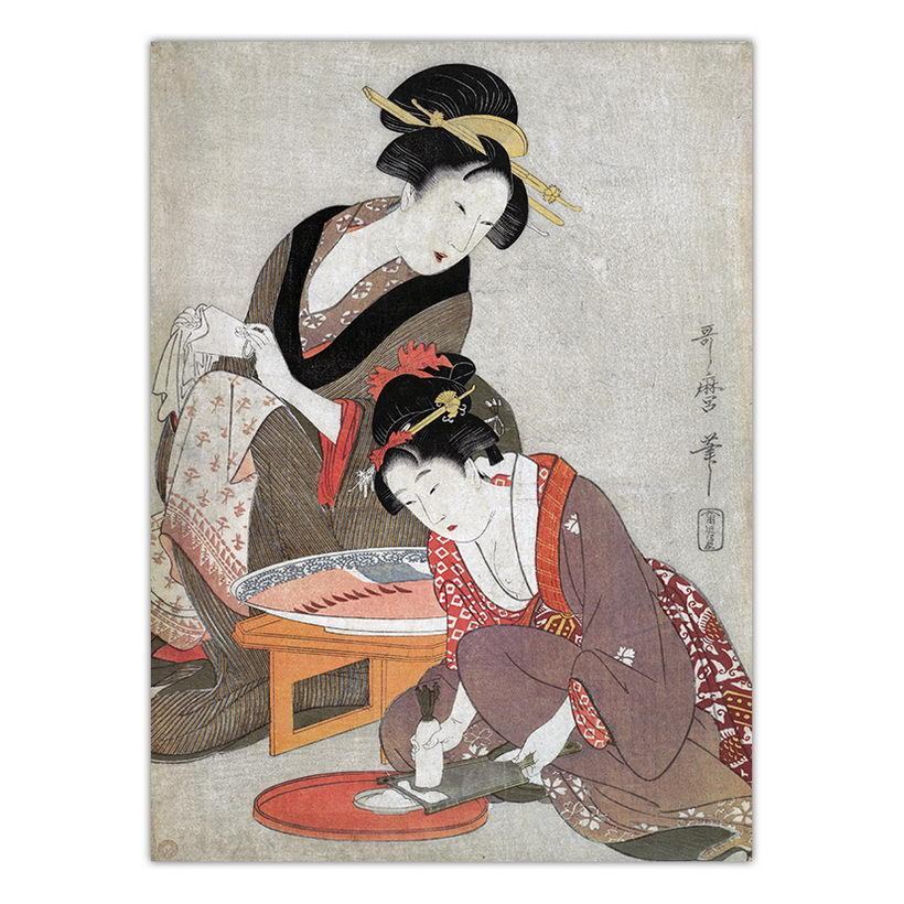 Tranh cổ Geisha Nhật Bản, tranh trang trí quán cà phê, phòng trà, spa, nhà hàng Nhật Bản, quán ăn Nh