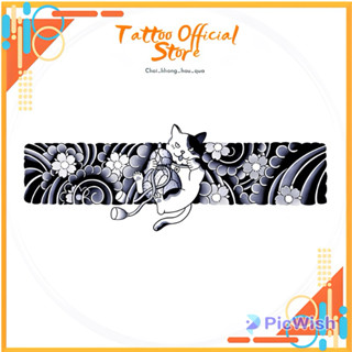 Hình Xăm Dán Tạm Thời Vòng tay mèo Nhật Cổ 11cm X 18cm Chống Thấm Nước 15 Ngày Hot Trend 2023