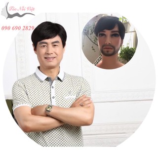 Tóc đội nam trung niên bằng tóc thật, tóc người