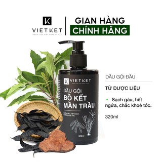 Dầu gội bồ kết mần trầu vietket 320ml - sạch gàu, hết ngứa, chắc khoẻ tóc
