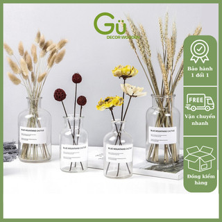 Bình hoa thủy tinh, Bình cắm hoa decor trang trí,Lọ hoa thủy tinh trong trang trí dây gai vintage