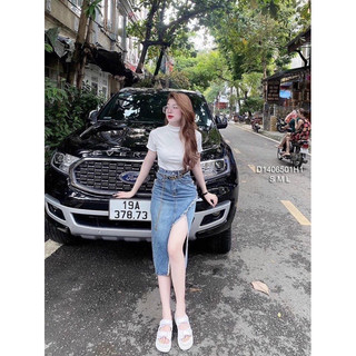 Chân váy jean tua xẻ bên 0624 thaotranshop90