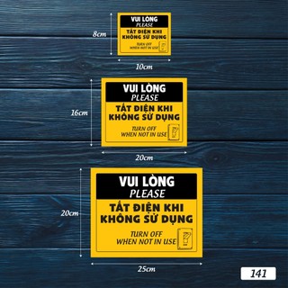 Tem decal dán tắt điện khi không sử dụng, tem decan dán ổ điện nhắc nhở tiết kiệm điện - mã 141