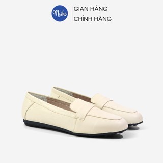 Giày Lười Nữ Êm Chân Kiểu Dáng Slip On Da Thật Đế Bệt Misho 1060