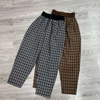 [MỚI] Quần Baggy Kẻ Caro Chất Lanh Hàn Mềm Mịn Mát Dành Cho Nữ Nhà July