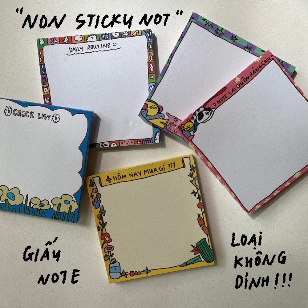 Giấy note không dính - Non Sticky note