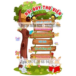 Tranh trang trí nội quy góc thư viện - tv035