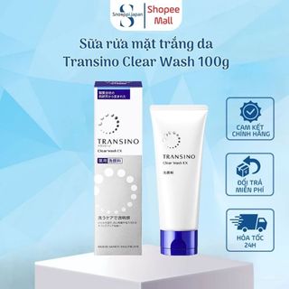 Sữa rửa mặt trắng da Transino Clear Wask 100g dưỡng trắng giảm thâm nám tàn nhang hiệu quả