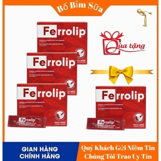 Ferrolip sắt mẹ bầu bổ sung sắt cho mẹ bầu suốt thời gian thai kỳ hộp 20 gói