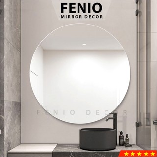 Gương nhà tắm hình tròn ĐẦY ĐỦ PHỤ KIỆN treo tường Cạnh viền được MÀI NHẴN an toàn