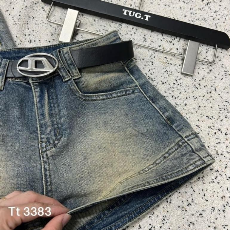 Quần short jeans, quần đùi bò nữ siêu basic đơn giản dễ phối đồ kèm đai chữ D cực xinh N80 | BigBuy360 - bigbuy360.vn