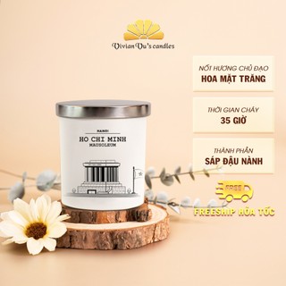Nến Thơm Cao Cấp  Lăng Chủ Tịch HCM VIVIAN Vivian Vu's Candles Hũ 220gr Mùi Mát Thơm  - Nến Thơm Sáp Đậu Nành Tự Nhiên