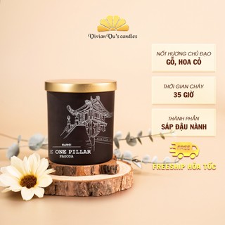 Nến Thơm Cao Cấp Chùa Một Cột VIVIAN Vivian Vu's Candles Hũ 220gr Mùi Êm Dịu Thanh Tao  - Nến Thơm Sáp Đậu Nành Tự Nhiên